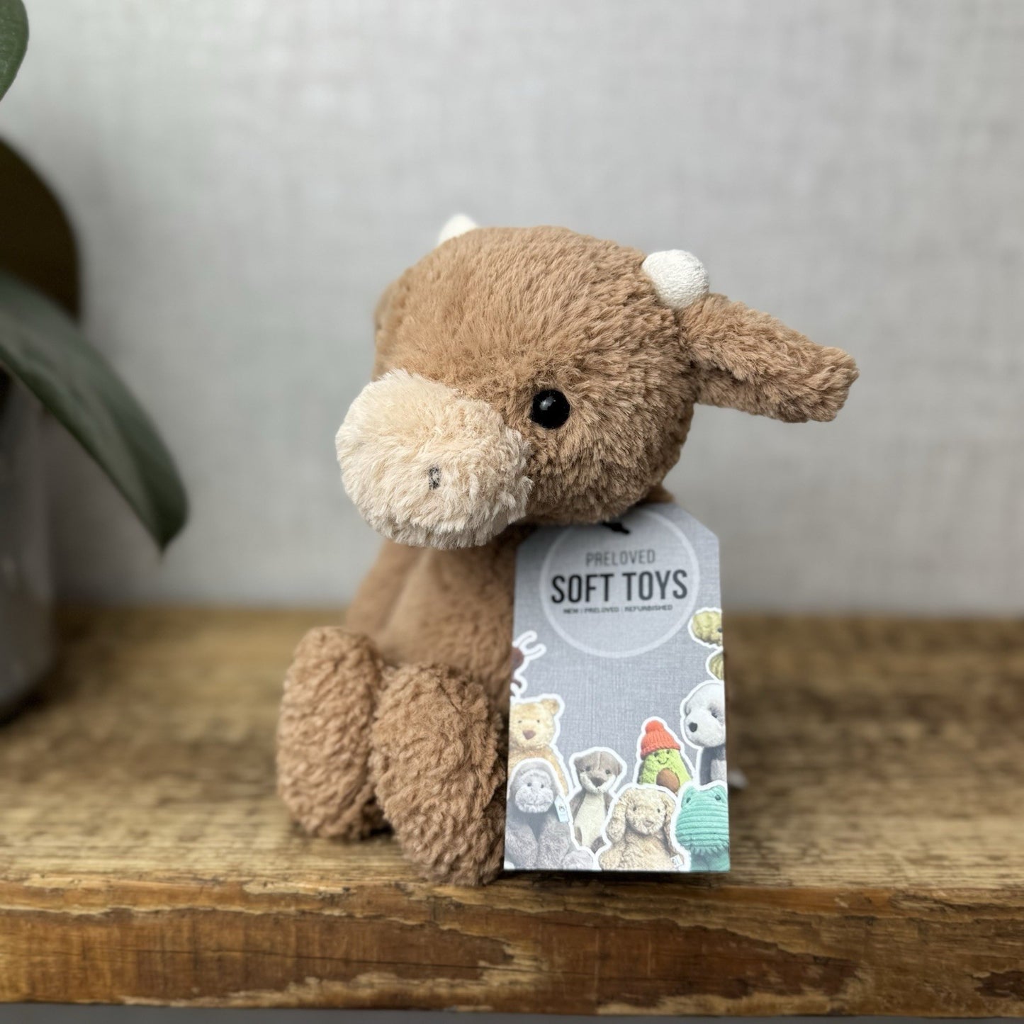 Jellycat Tumbletuft Cow - Small Brown Highland Cow Beanie Soft Toy Retired 8”