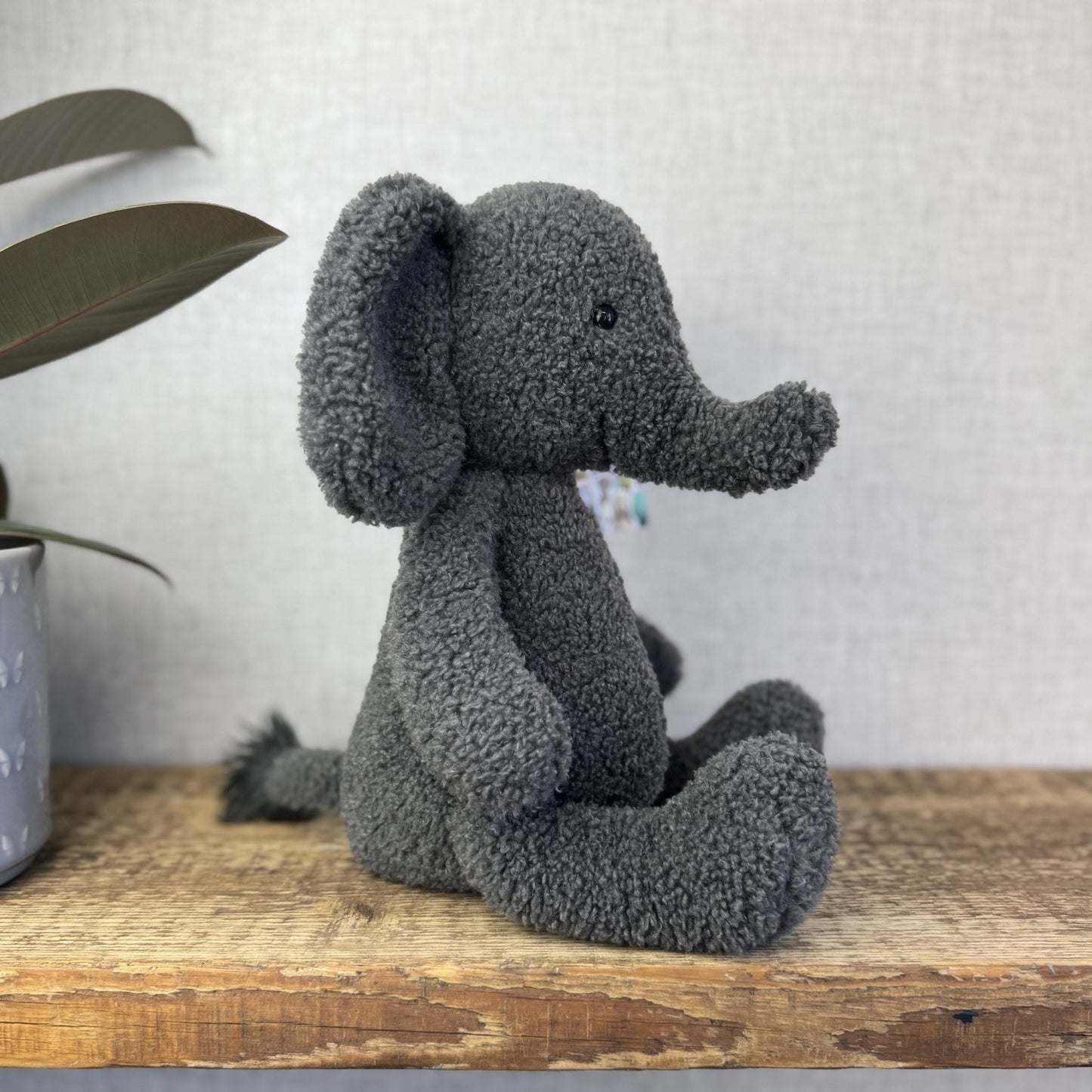 Jellycat Allenby Elephant - Medium Grey Sitting Elephant Plush Retired 12”