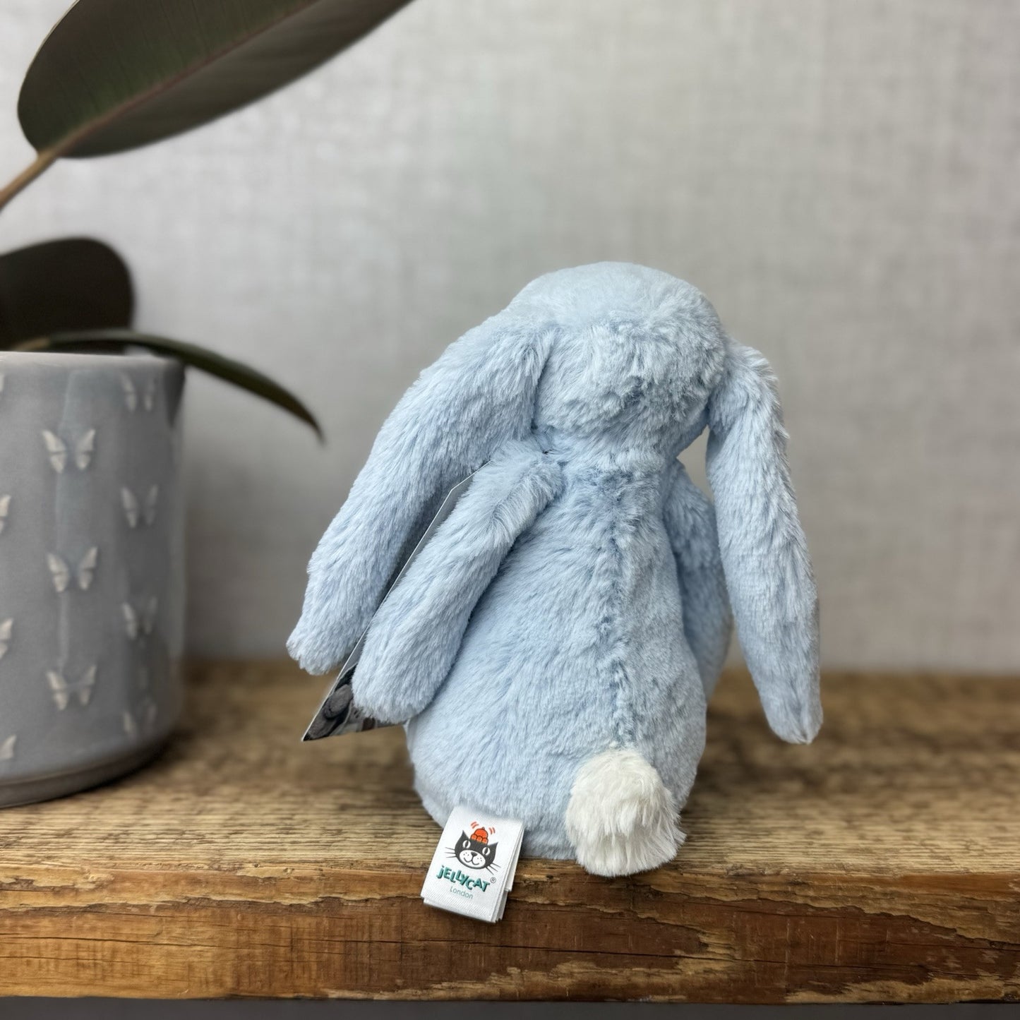 Jellycat Bashful Bunny Rattle Baby Blue - Baby Blue Small Rabbit Soft Toy 8”