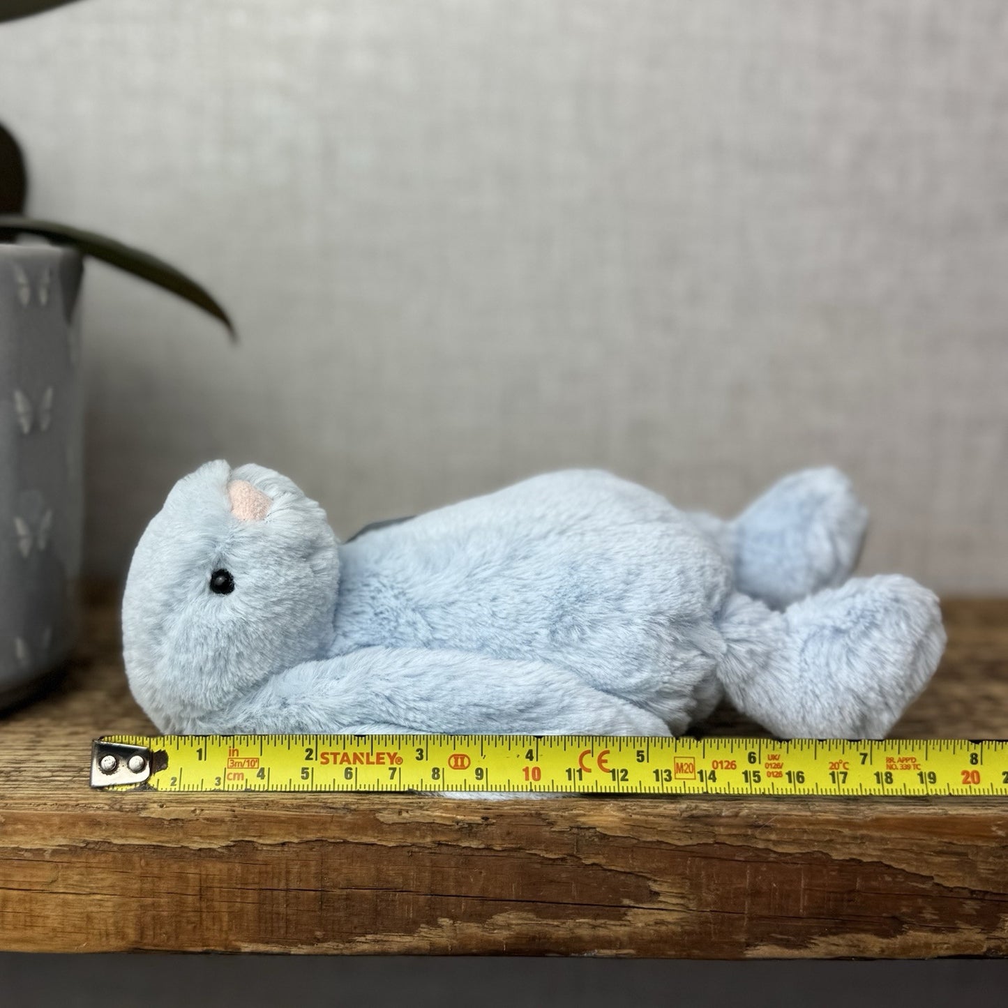 Jellycat Bashful Bunny Rattle Baby Blue - Baby Blue Small Rabbit Soft Toy 8”