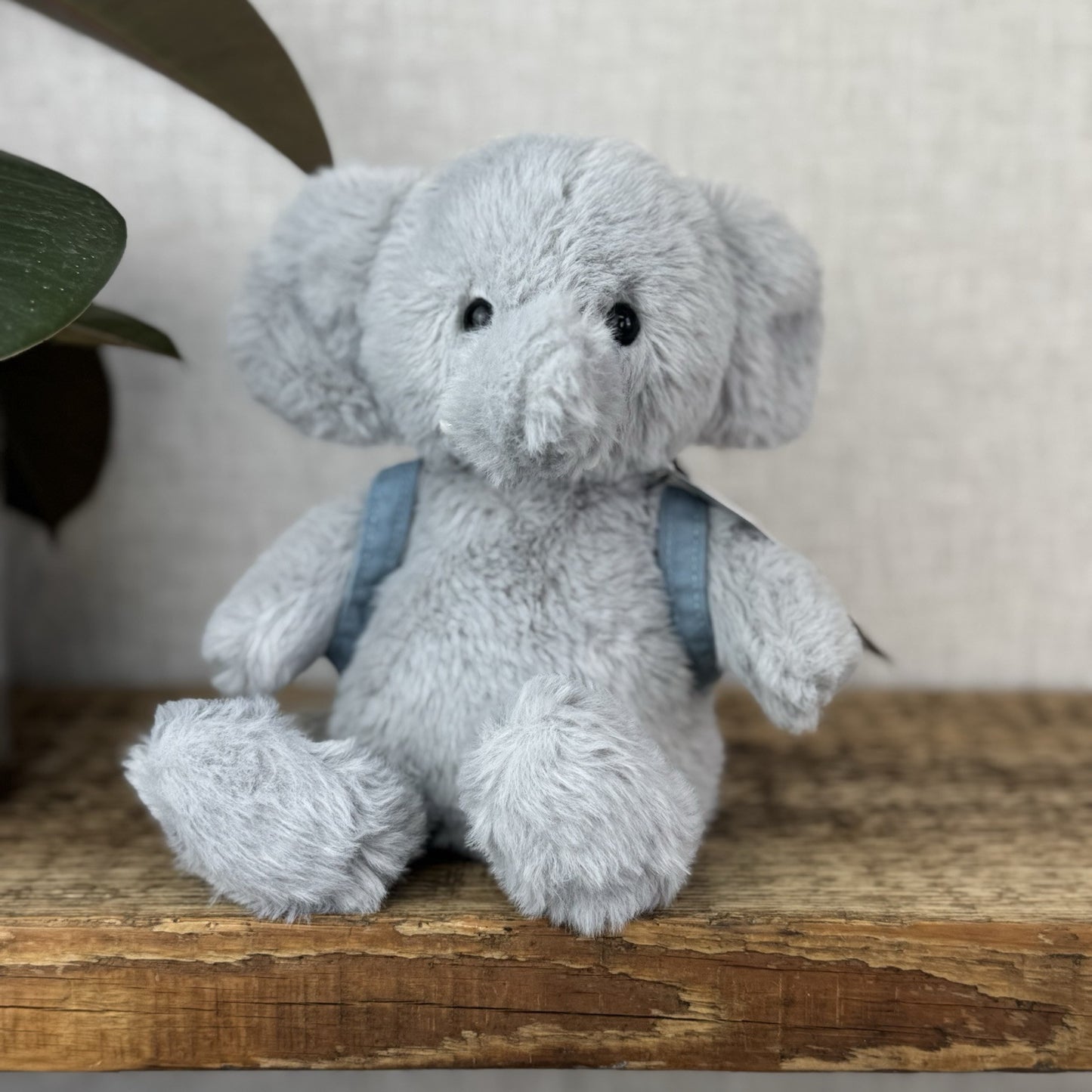 Jellycat Backpack Elephant - Fluffy Grey/Blue Elephant With Rucksack Retired 9”