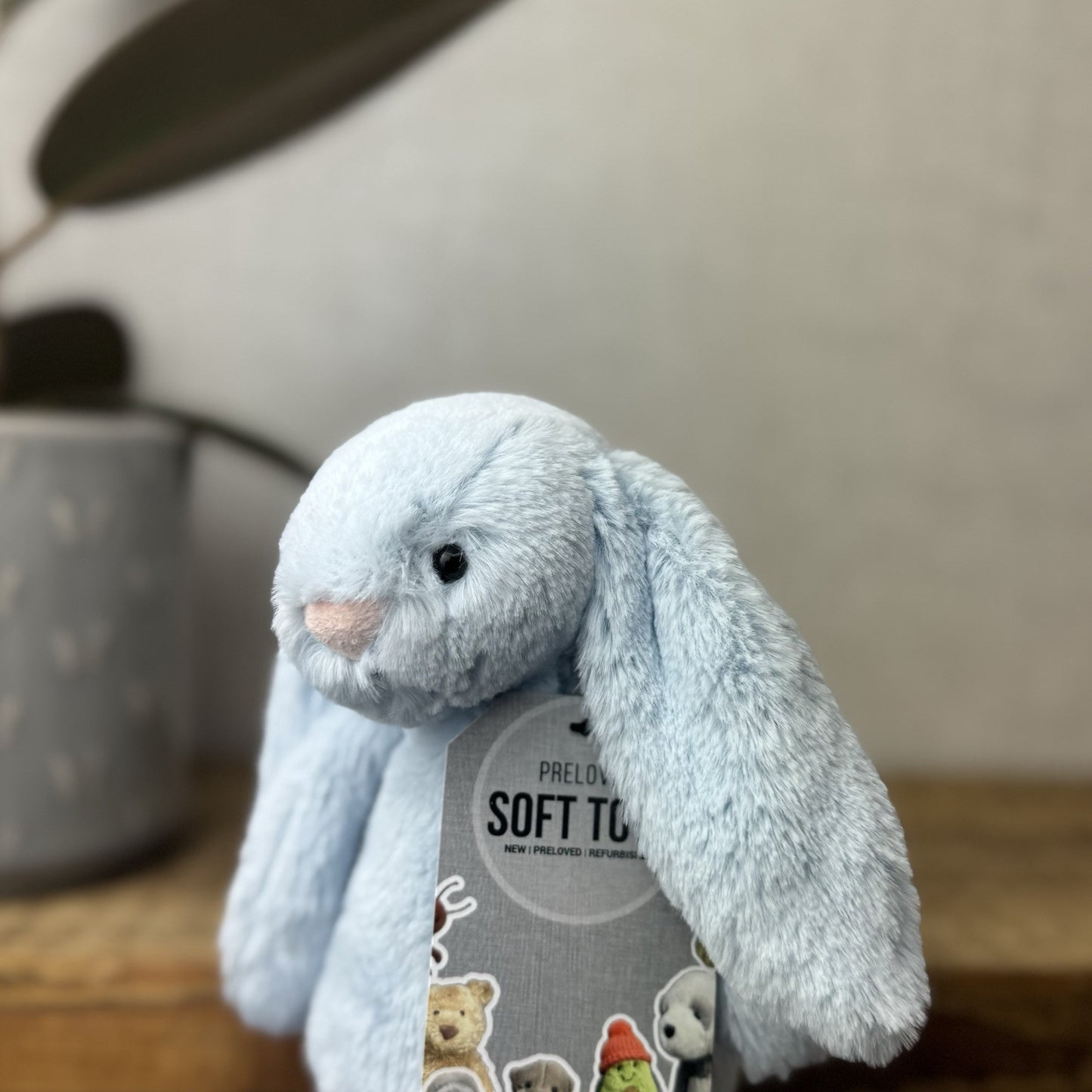Jellycat Bashful Bunny Rattle Baby Blue - Baby Blue Small Rabbit Soft Toy 8”