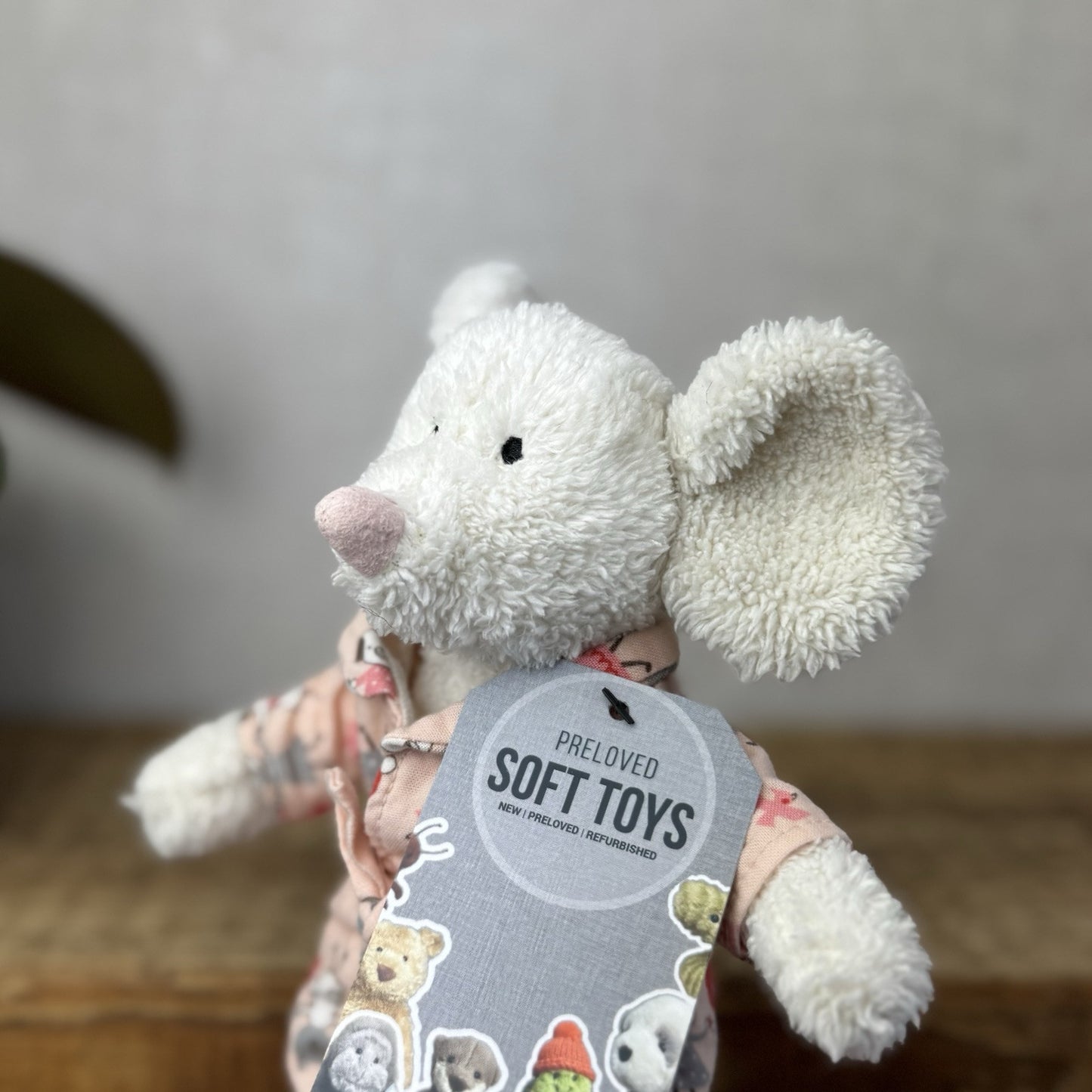 Jellycat Bedtime Mouse In Dressing Gown - Small Jellycat Mice In Pjs - Small 8”