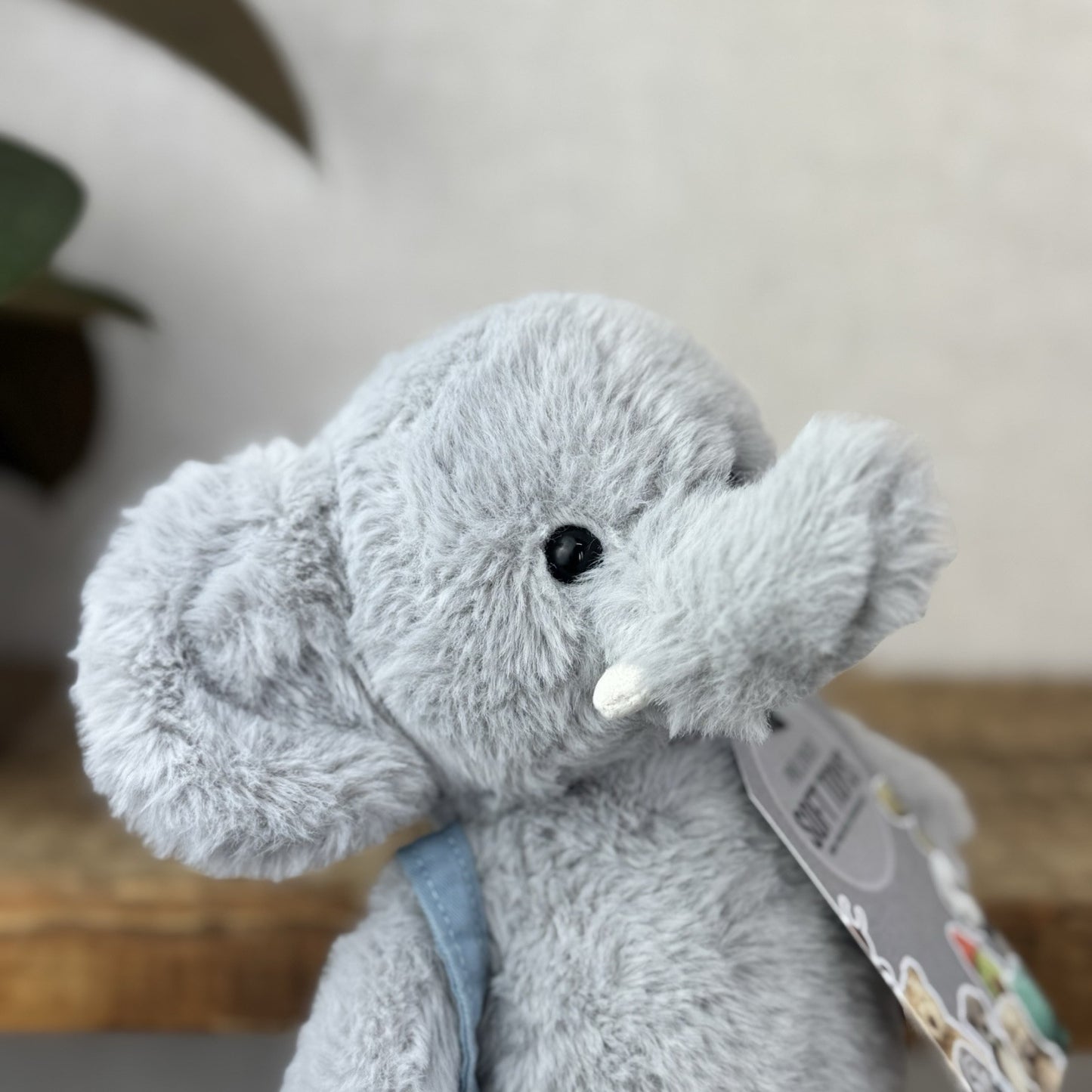 Jellycat Backpack Elephant - Fluffy Grey/Blue Elephant With Rucksack Retired 9”