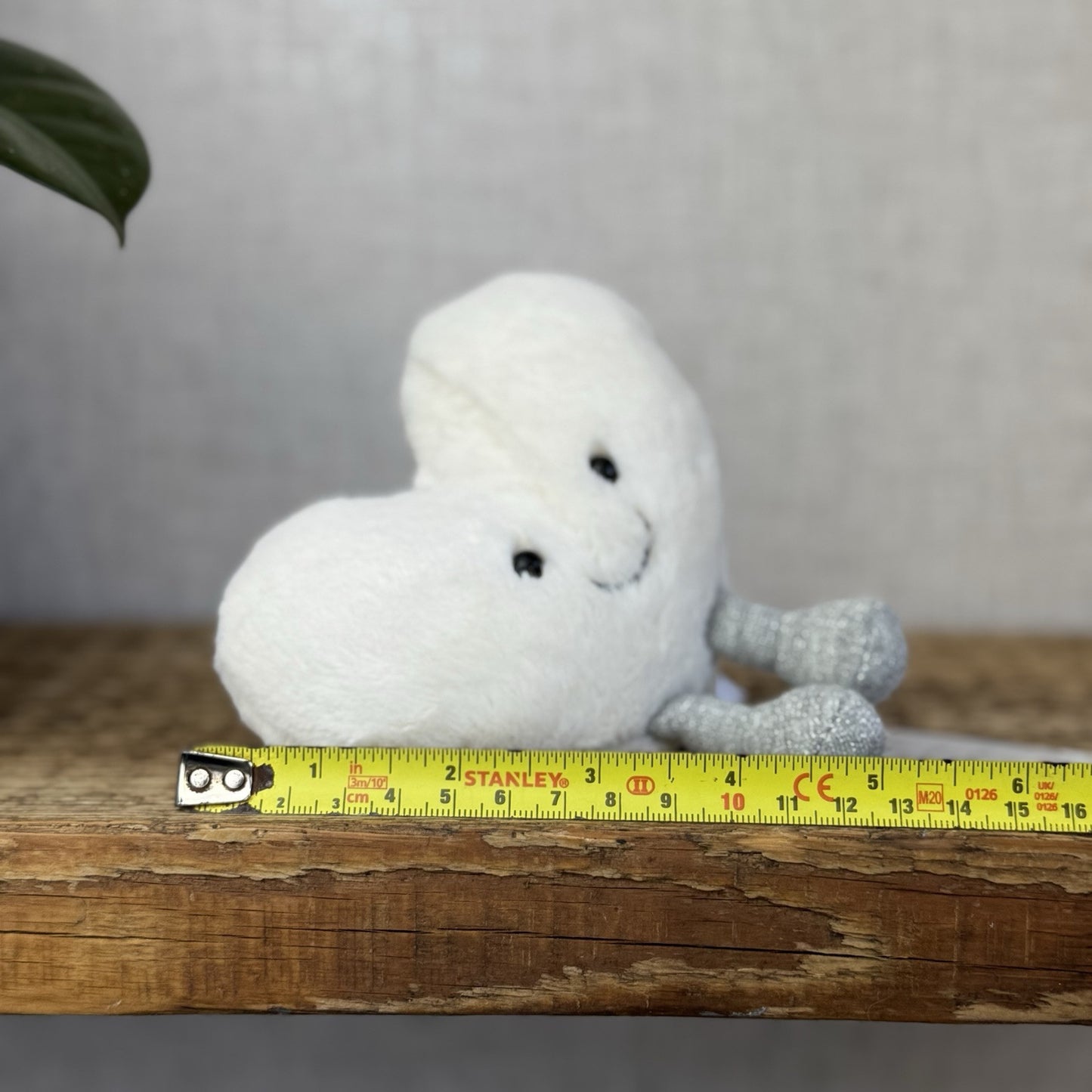 Jellycat Amuseable White Heart - Small Heart Pocket Pal - Small Heart Toy 4”