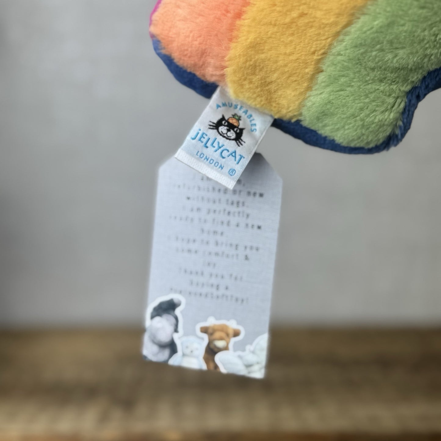 Jellycat Amuseable Rainbow - Rainbow Soft Toy Plush Beanie Smiley Rainbow 12"