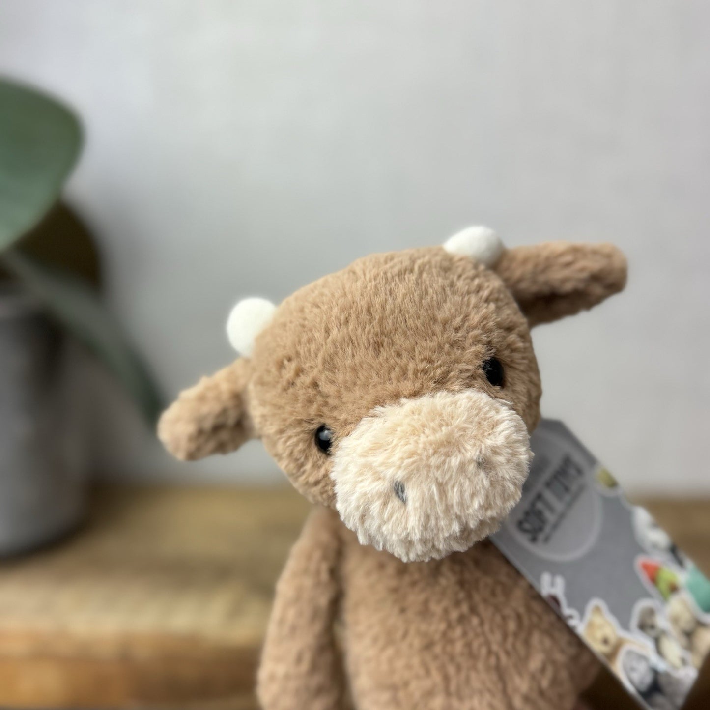 Jellycat Tumbletuft Cow - Small Brown Highland Cow Beanie Soft Toy Retired 8”