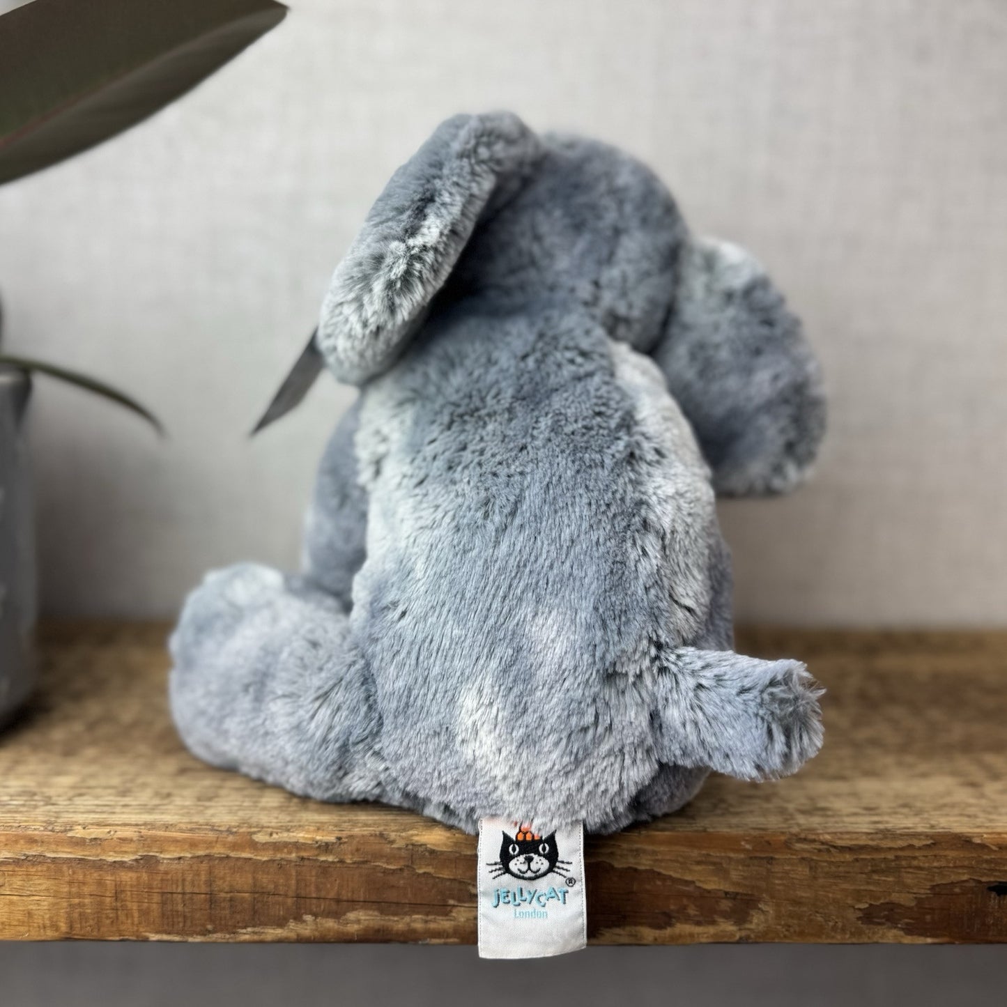 Jellycat Medium Elly Elephant - Grey/Silver Mix Elephant Beanie Super Soft 8”