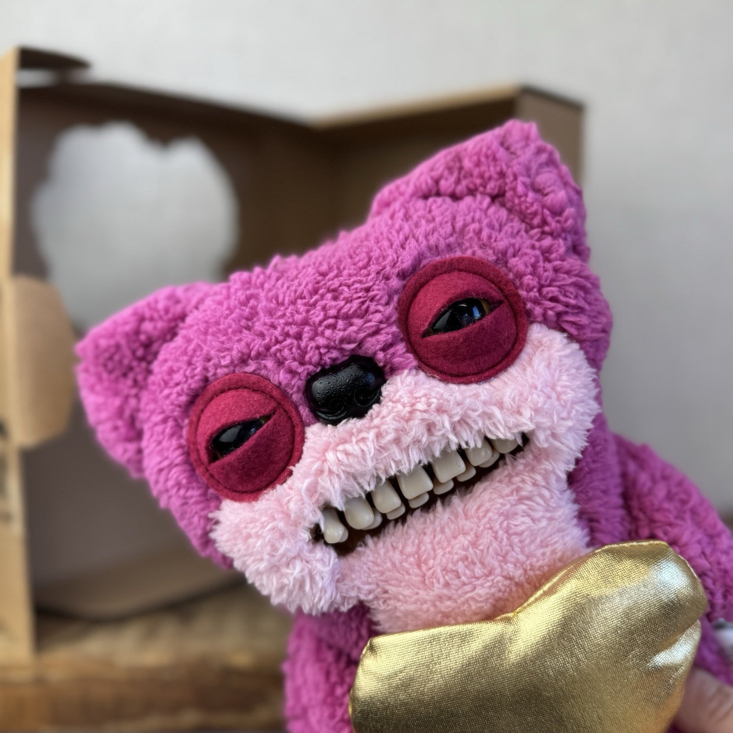 Fuggler Gold Fuggler Teddy Bear Nightmare Pink Funny Ugly Monster Bear With Box