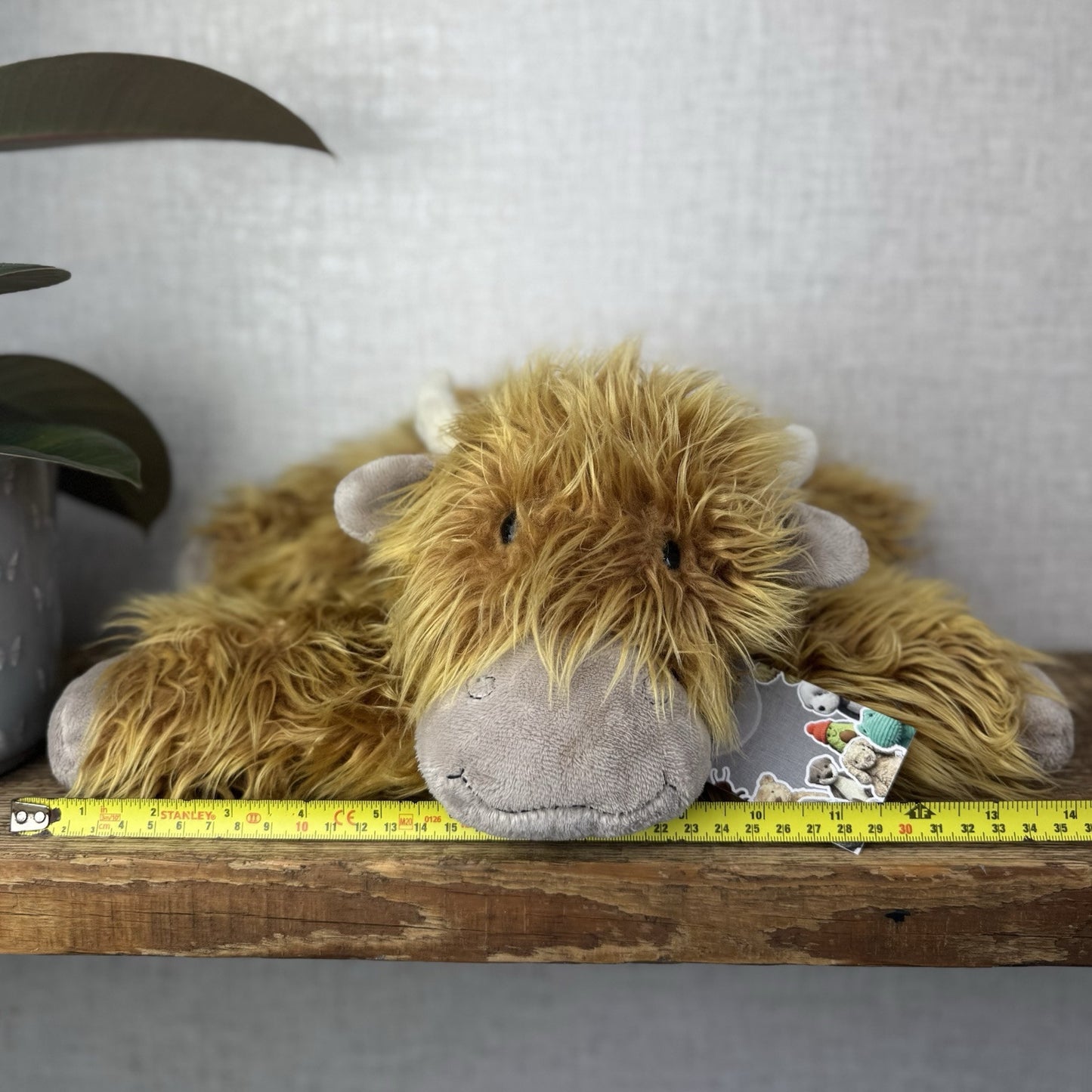 Jellycat Medium Truffles Cow - Fluffy Cow Cushion - Highland Cow 14”