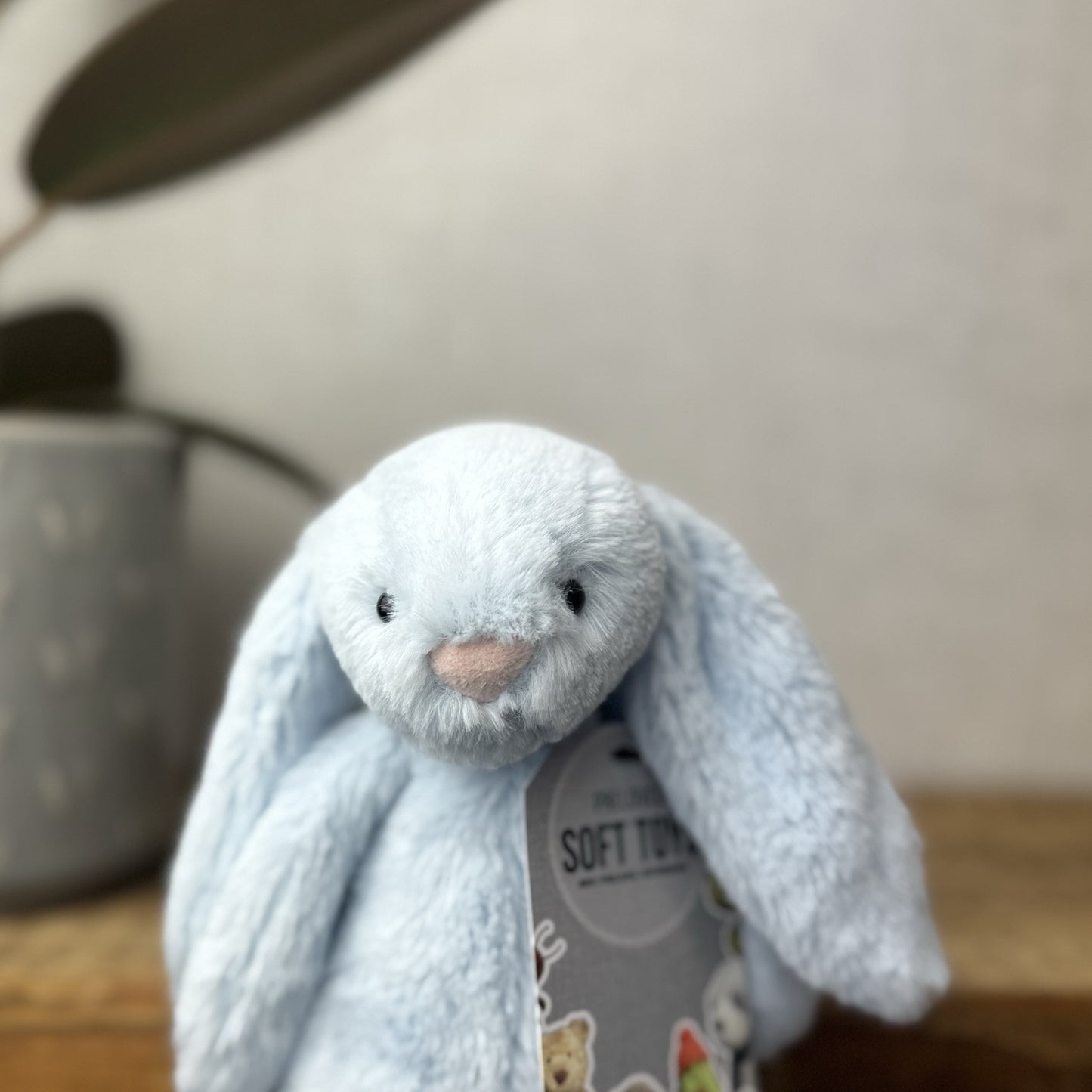 Jellycat Bashful Bunny Rattle Baby Blue - Baby Blue Small Rabbit Soft Toy 8”