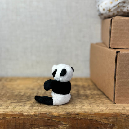 Secret Santa - miniature magnetic Panda beanie 3”