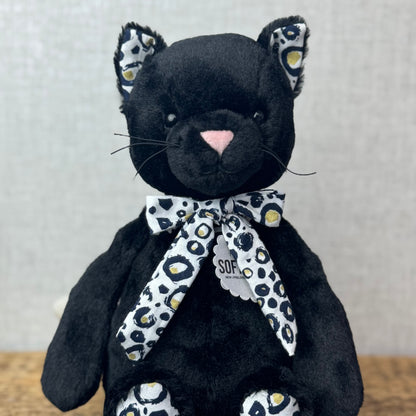 Bespoke Blossom Bashful Kitty Black - Leopard Print