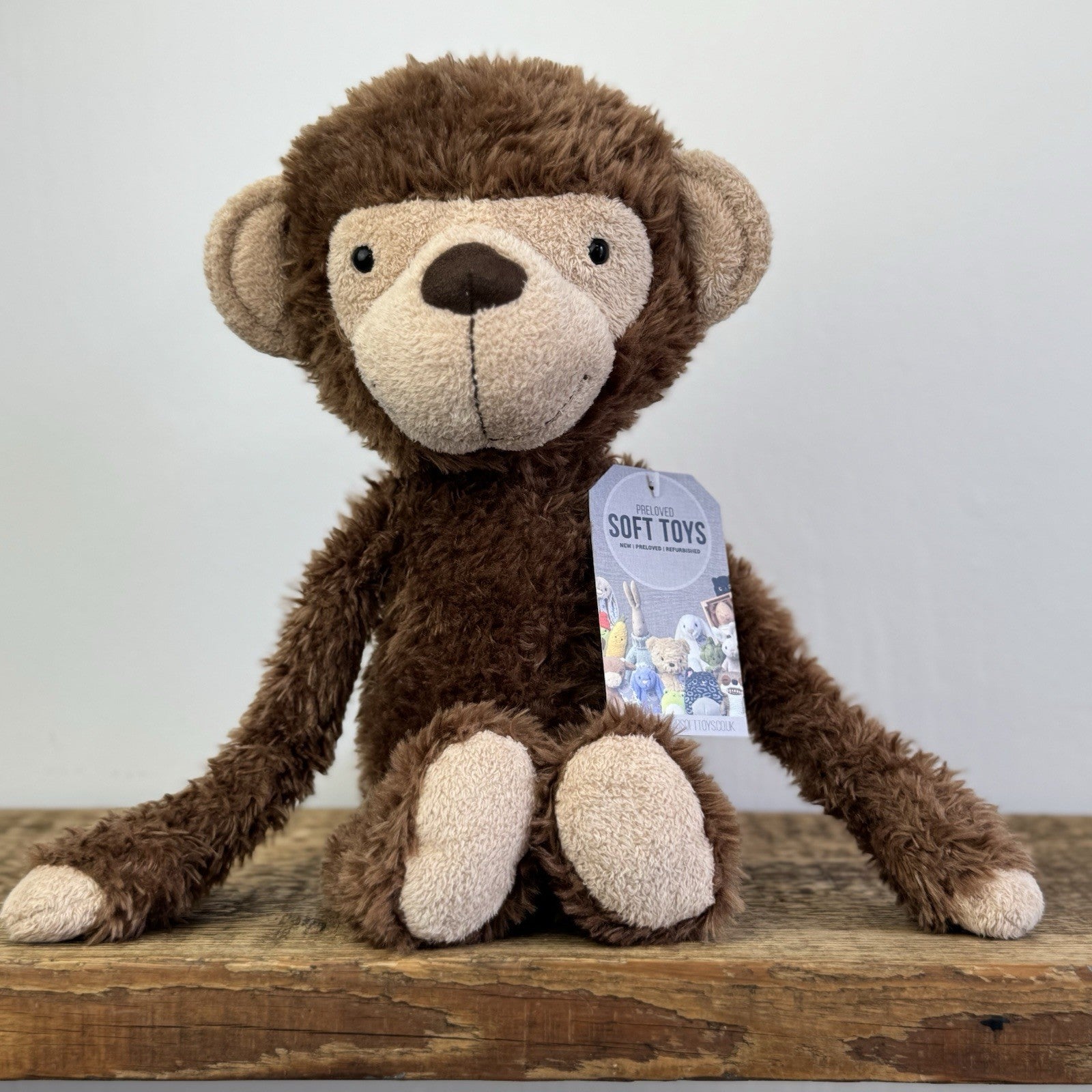 Jellycat Medium Vintage Monkey - Medium Brown Long Armed Monkey Rare 14"