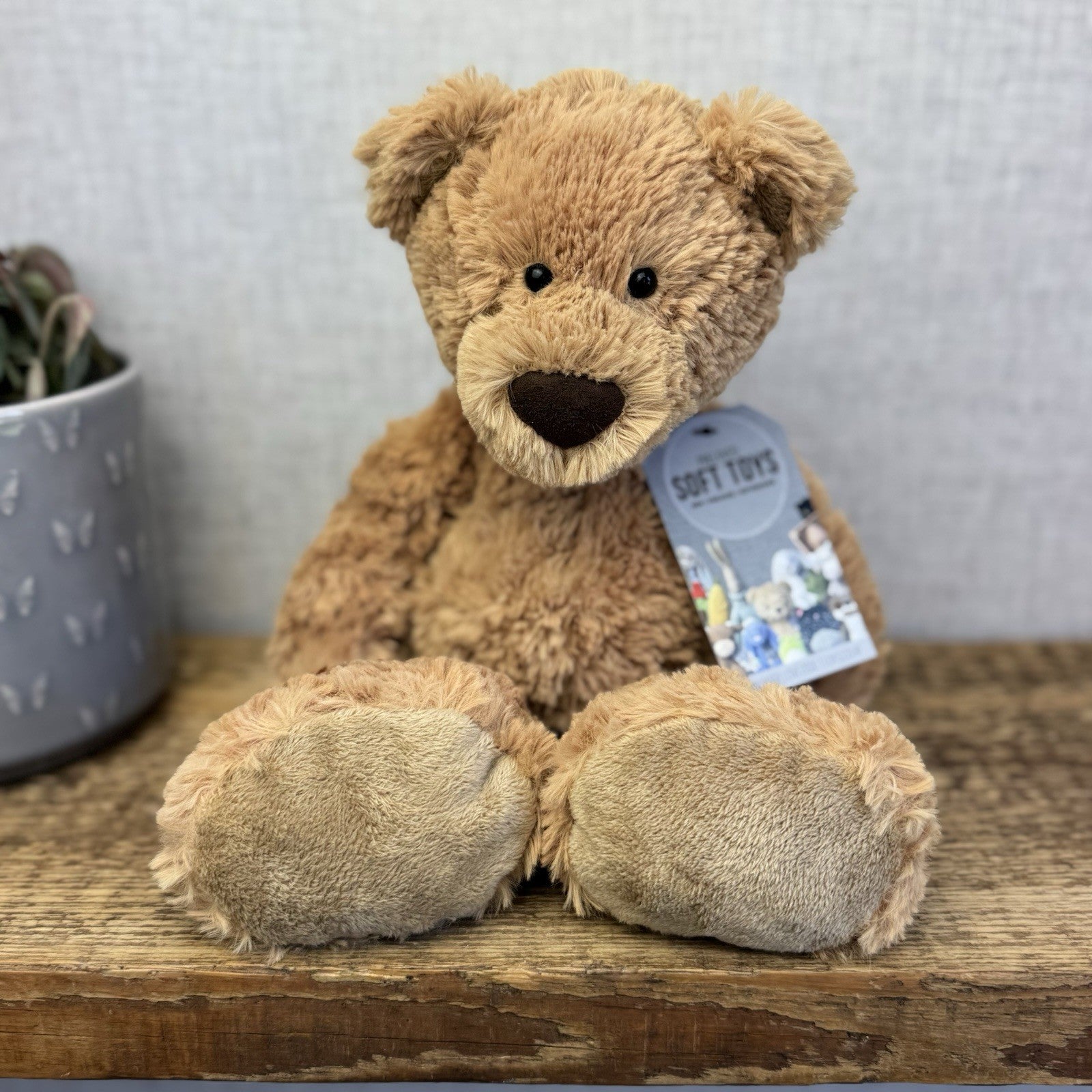 Jellycat Medium Skiffles Bear - Big Foot Jellycat Vintage Rare Beanie Bear 14"