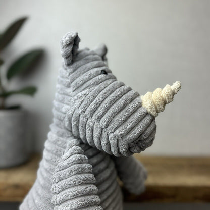 Jellycat Medium Cordy Roy Rhino - Large Grey Beanie Rhino Plush 14"