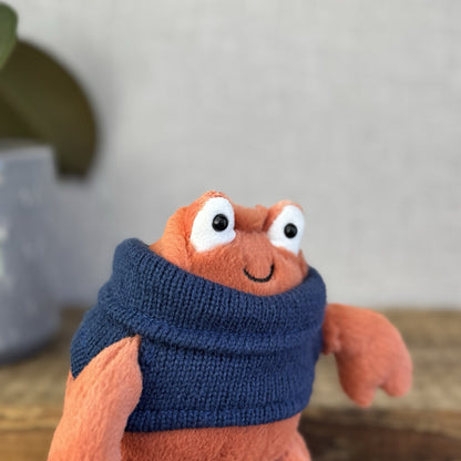 Jellycat Cozy Crew Crab - Orange Crab Beanie In A Jumper - Jellycat Crab 5" (#2)