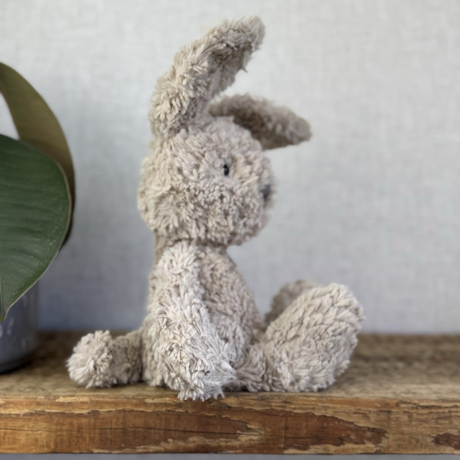 Jellycat Beige Iggle Squiggle Mumble Bunny Rabbit - Small Textured Beanie 10"