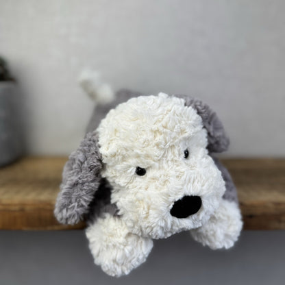 Jellycat Tumblie Sheepdog Grey & White Puppy Dog Soft Toy Plush Dog 12" (#4)