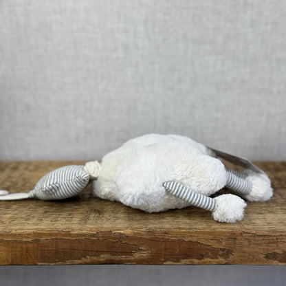 Jellycat Little Star Musical Pull - White/Grey Striped Neutral Music Toy 