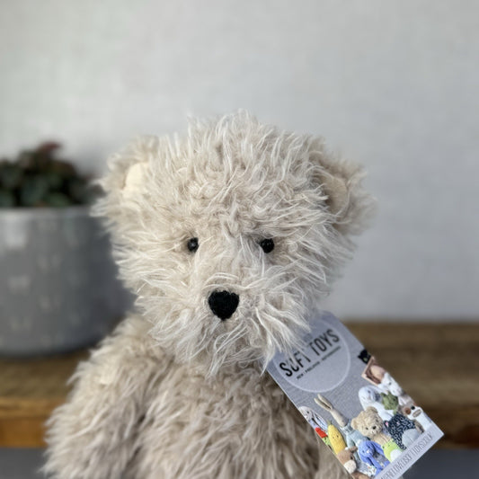 Jellycat Angora Cocoa Bear - Fluffy Medium Beige Bear Soft Toy Retired 12"