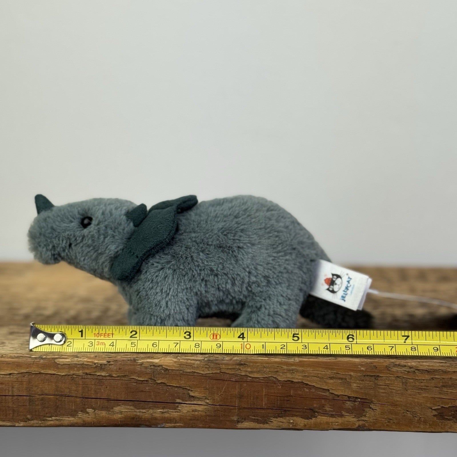 Jellycat Mini Fossily Triceratops - Tiny Dinosaur Beanie Plush Mini Dino 6"