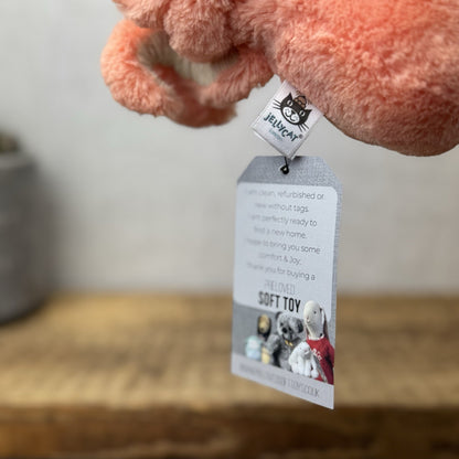 Jellycat Tiny Peachie Octopus - Tiny Peach Pink Octopus Plush Beanie Retired 5”