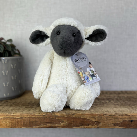 Jellycat Medium Bashful Grey Face Lamb - Medium Cream Lamb Beanie Plush 12"