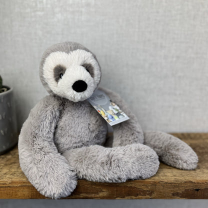Jellycat Medium Bailey Sloth - Grey Sloth Plush Teddy Collectible 14”