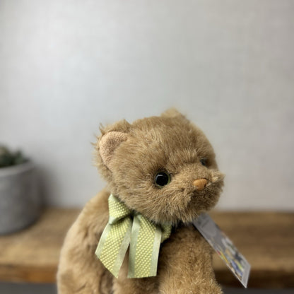 TY Classic Cameo The Brown Cat - Green Bow Tie - Vintage 2002 Brown Cat Beanie