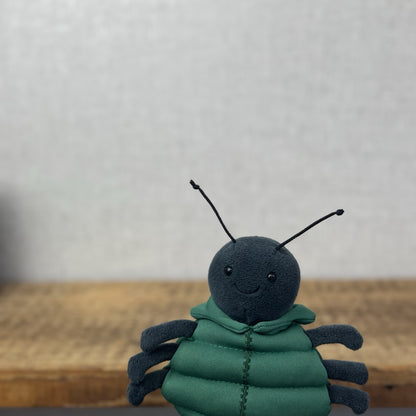 Jellycat Anorachnid Spider Black Spider Green Jacket Retired Cute Jellycat 5"