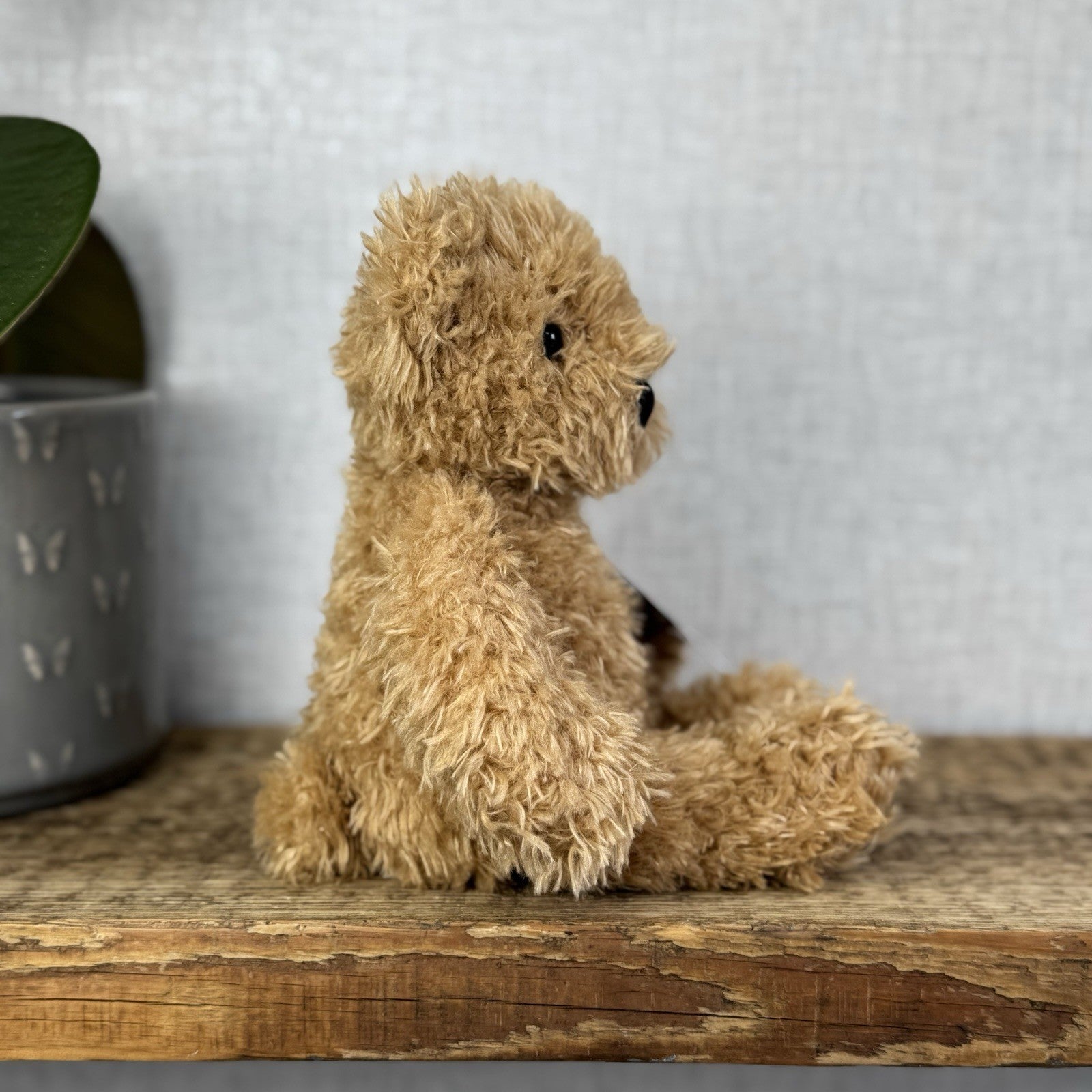 Jellycat Small Theodore Bear - Curly Brown Bear Beanie Plush Cute Retired 10"