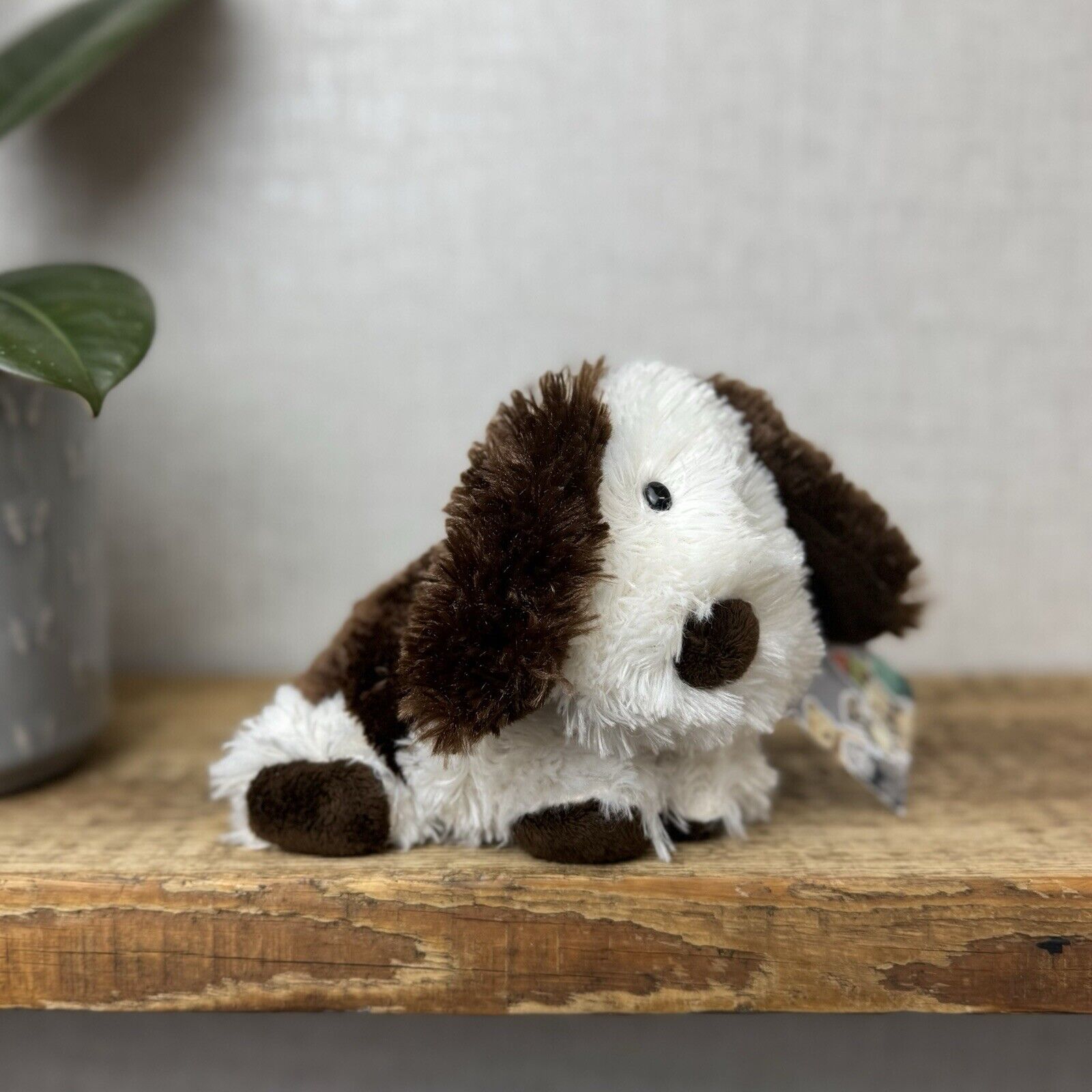 Jellycat Small Truffles Dog Puppy- Cream/Brown Floppy Dog Pillow Beanie Rare 7”