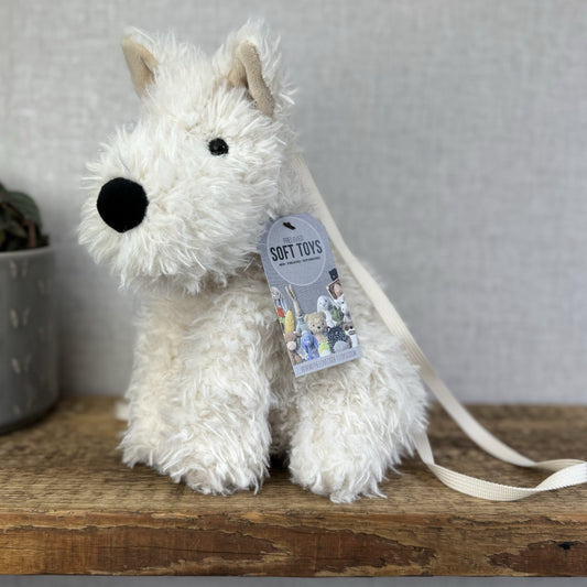 Jellycat Munro Scottie White Westie Dog Bag Soft White Dog Bag Plush 12"