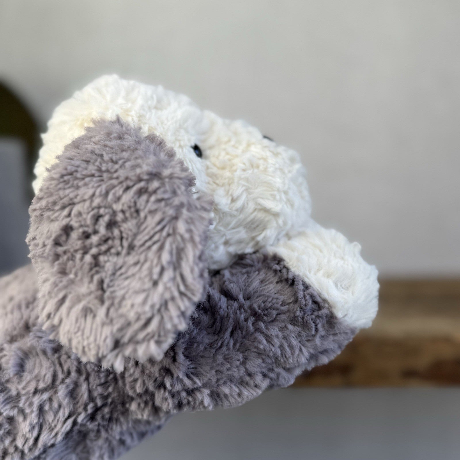 Jellycat Tumblie Sheepdog Grey & White Laying Puppy Dog Soft Toy Plush 14” (#3)