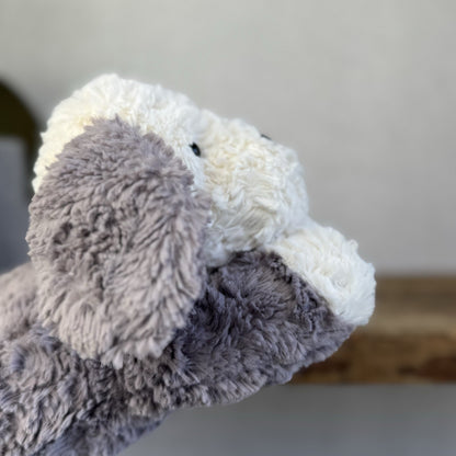 Jellycat Tumblie Sheepdog Grey & White Laying Puppy Dog Soft Toy Plush 14” (#3)