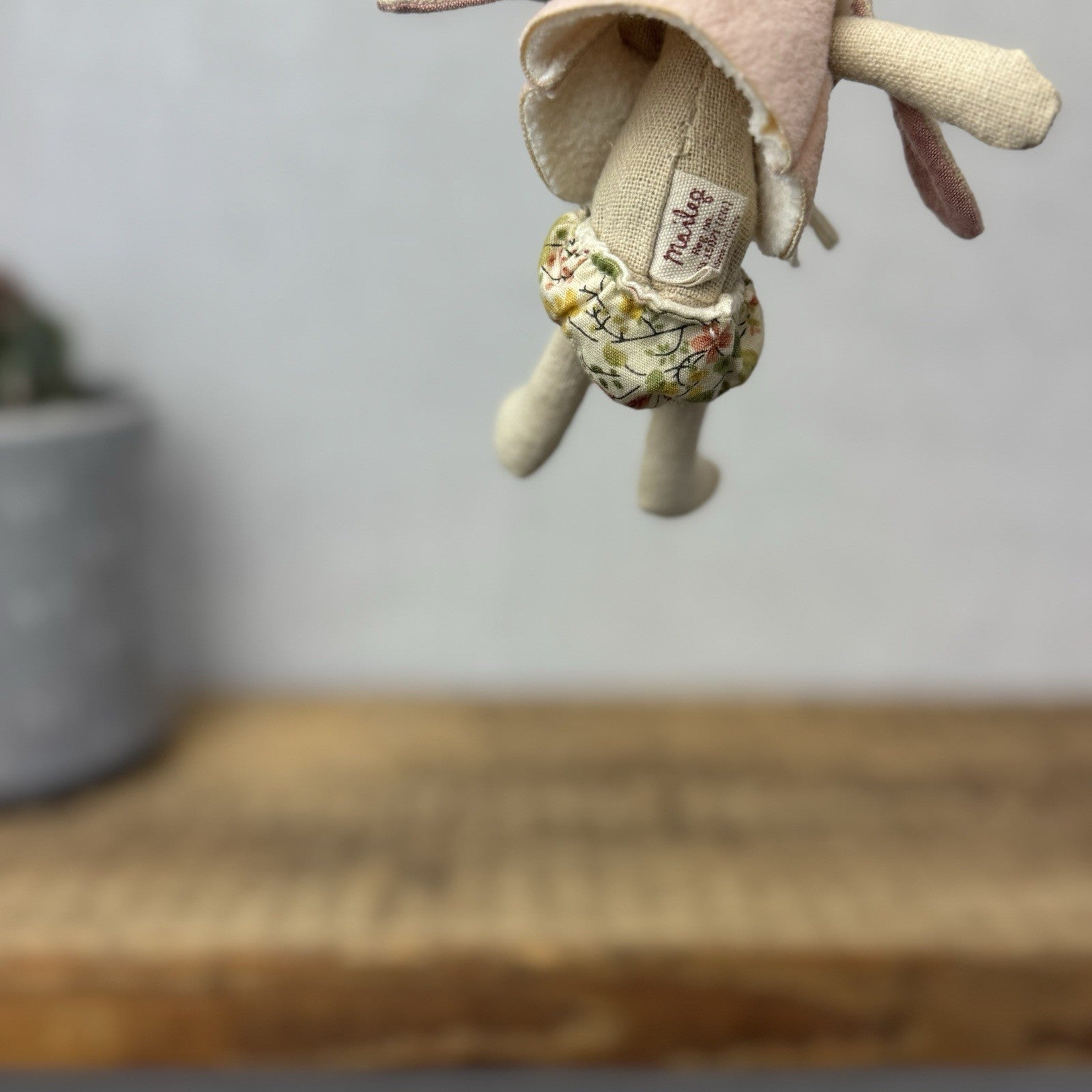 Maileg Mini Baby Bunny - Baby Bunny Rabbit In Floral Diaper & Gilet Retired 5"