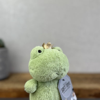Jellycat Crowning Croaker Mini Green Frog Beanie Soft Toy Plush Small 6"