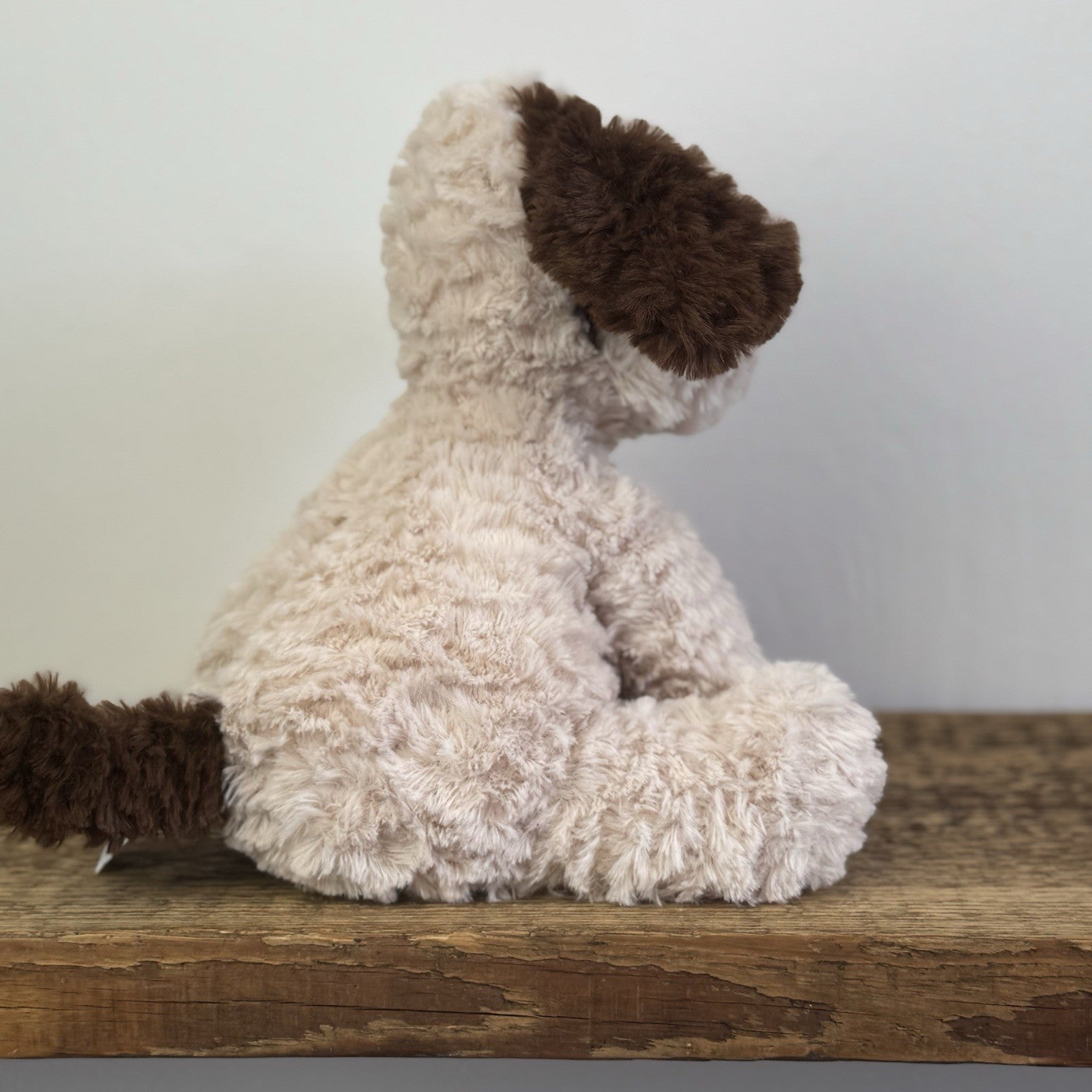 Jellycat Fuddlewuddle Brown Patch Puppy Medium - Light Brown Beige Rare 8"