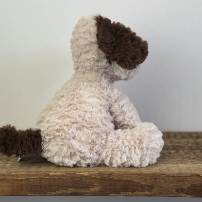 Jellycat Fuddlewuddle Brown Patch Puppy Medium - Light Brown Beige Rare 8"