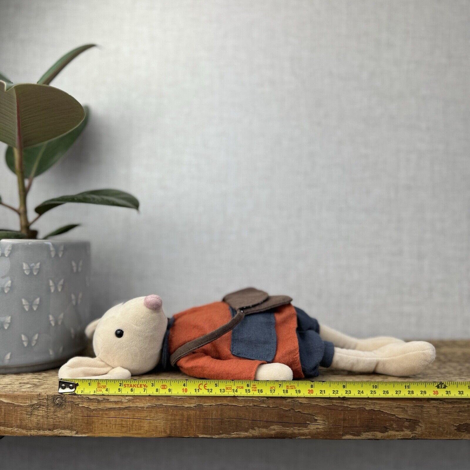 Jellycat Pedlar Mouse - Jellycat Mouse With Clothes & Bag Retired Rare 12"