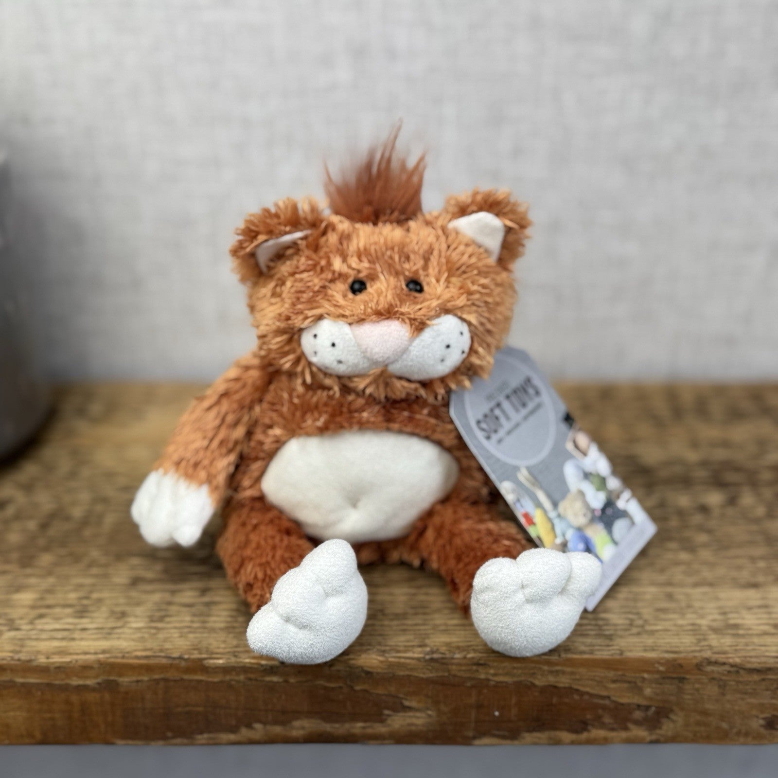 Jellycat Fred The Alley Cat - Vintage Ginger Scruffy Cat Soft Toy Collectible 8"