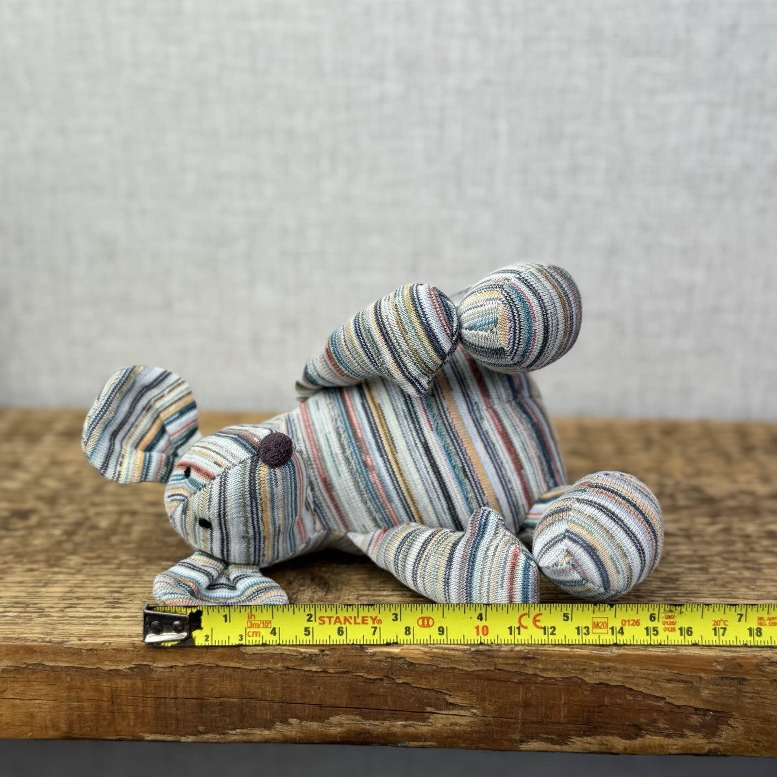 Muji X Jellycat Collaboration Mouse Stripe Retired - Recycled Yarn Soft Toy