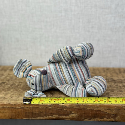 Muji X Jellycat Collaboration Mouse Stripe Retired - Recycled Yarn Soft Toy