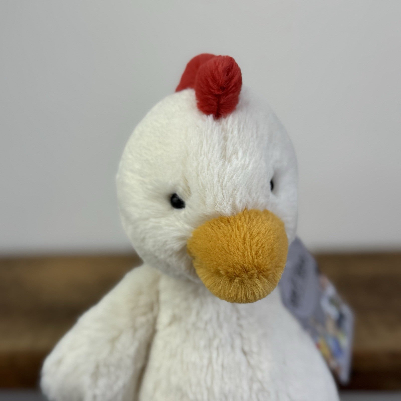Jellycat Bashful White Chicken - Medium Fluffy Farm Animal Rare/Retired 12"
