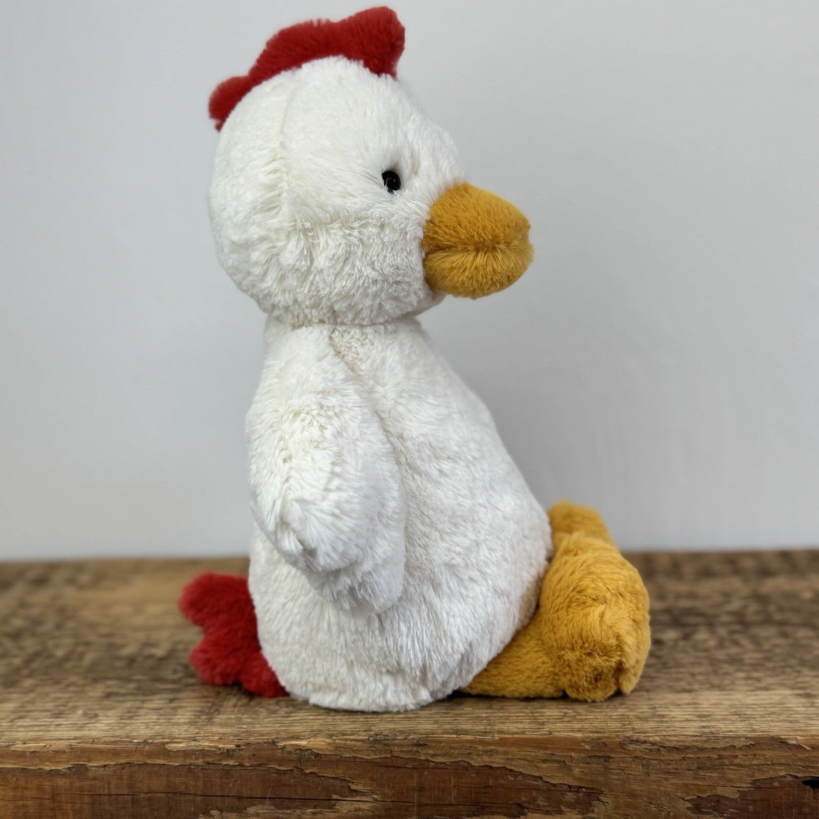Jellycat Bashful White Chicken - Medium Fluffy Farm Animal Rare/Retired 12"