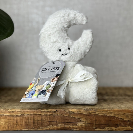Jellycat Amuseable Moon Comforter Blanket Soother - Cream Moon Comforter 