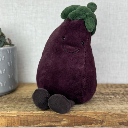 Jellycat Amueable EggPlant - Aubergine With Legs Rare Purple Veg Plush NWOT 11"