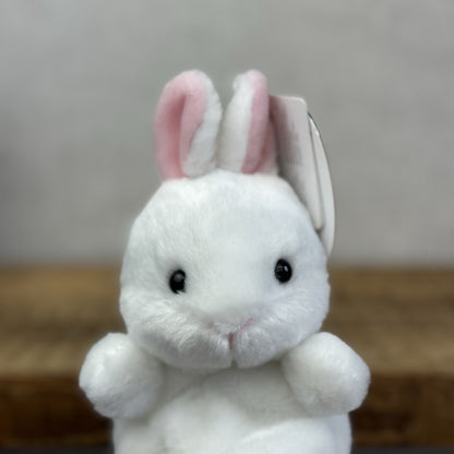 Aurora Cottontail Bunny - All White Rabbit New - Palm Pals Mini Beanbag Plush