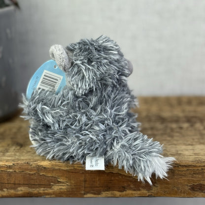 Blue Nose Friends Needles #83 - Min Mammoth Grey Fluffy Beanie Collectible 5"